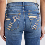 Close up view of the back of jeans