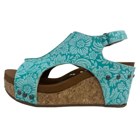 Very G Women's Turquoise Tooled Isabella Sandal