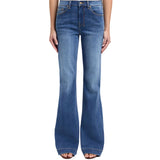 Full front side view of the jeans. 
