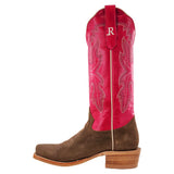 Fuchsia Pink Boot with Brown rough out boot