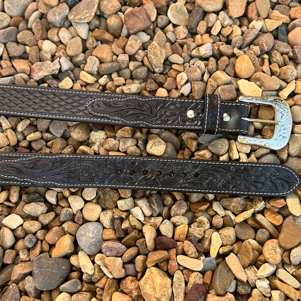 Circle SH Black Floral/Diamond Belt