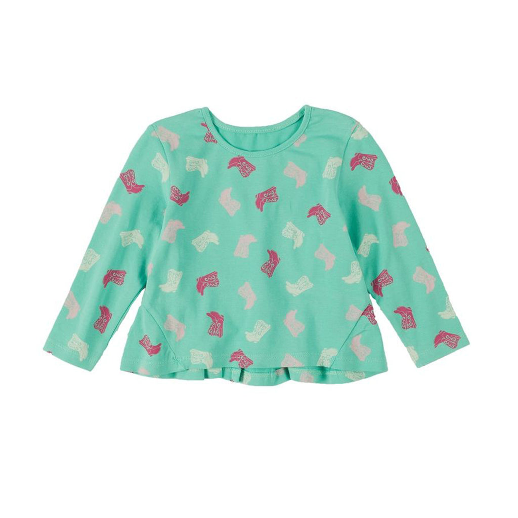 Wrangler Infant Teal Boot Print Top