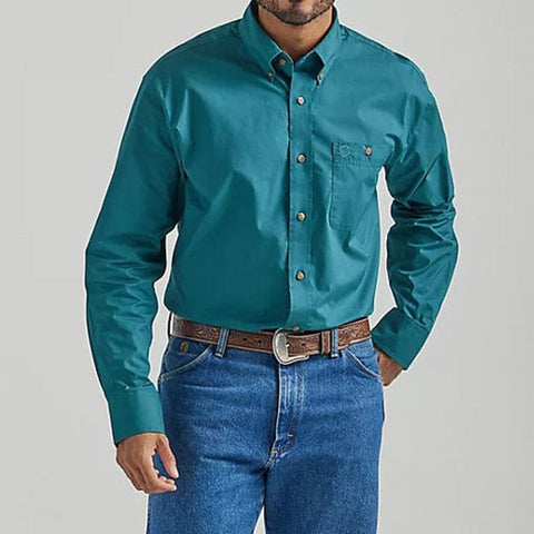 Wrangler Green George Strait Brittan Long Sleeve Shirt