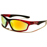 Red and black X-loop sunglasses.