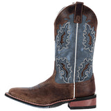 Laredo Women's Brown and Denim Blue Square Toe Boots