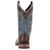 Laredo Women's Brown and Denim Blue Square Toe Boots