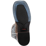 Laredo Women's Brown and Denim Blue Square Toe Boots