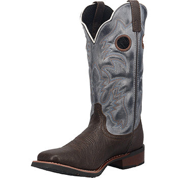 Laredo Men's Chocolate and Slate Blue Top Boots