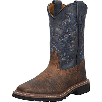 Dan Post Kid's Rust and Blue Square Toe Boots