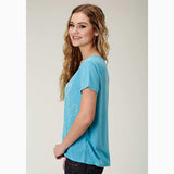 Roper Women's Blue Cactus Front Tee