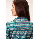 Women's Long Sleeve Horizontal Aztec Print Shirt