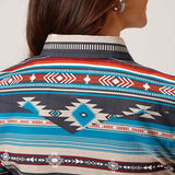 Woman's Aztec Blanket Print Western Shirt