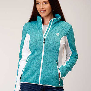 Roper Women's Turquoise/White Fleece Jacket1