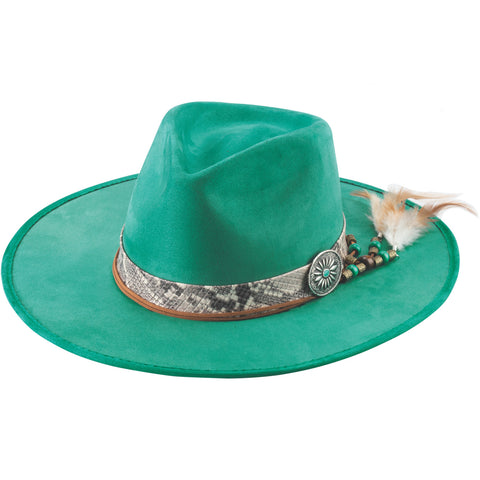 Turquoise Flat Brim Hat