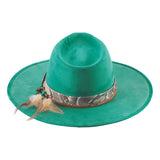 Turquoise Flat Brim Hat