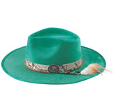 Turquoise Flat Brim Hat