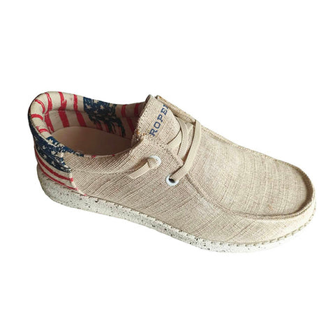 Kid's Roper Beige Patriotic Causal Shoe