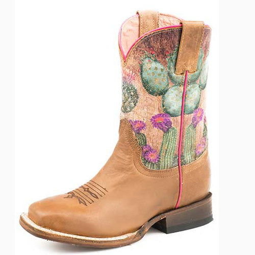 Roper Kid's Brown Cactus Square Toe Boot 