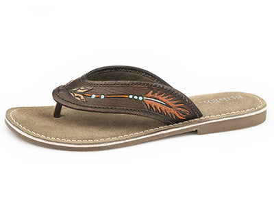 Women's Brown Painted Arrow Sandal