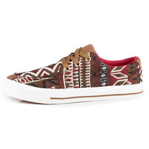 Roper Brown and Red Aztec Canvas Shoes