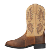 Ariat Men's Brown and Beige Heritage Stockman Round Toe Boot