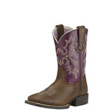 Ariat Tombstone Kid's Brown/Plum Square Toe Western Boots