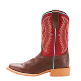 Ariat Kids Chocolate and Maroon Bristo Square Toe Boots