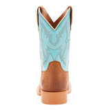 Ariat Kid's Tan and Blue Bristo Square Toe Boot