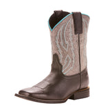 Ariat Kid's Black Jag and Glo Grey Relentless Square Toe Boot 