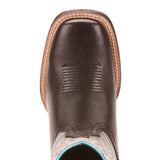 Ariat Kid's Black Jag and Glo Grey Relentless Square Toe Boot 