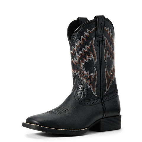 Kid's Ariat Black Tycoon Square Toe Boot
