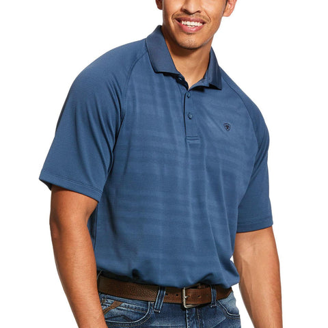 Ariat Men's Blue Short Sleeve Polo