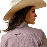 Ariat Women's Burgundy and White Stripe Shirt