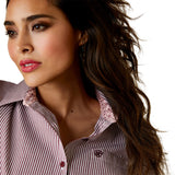 Ariat Women's Burgundy and White Stripe Shirt