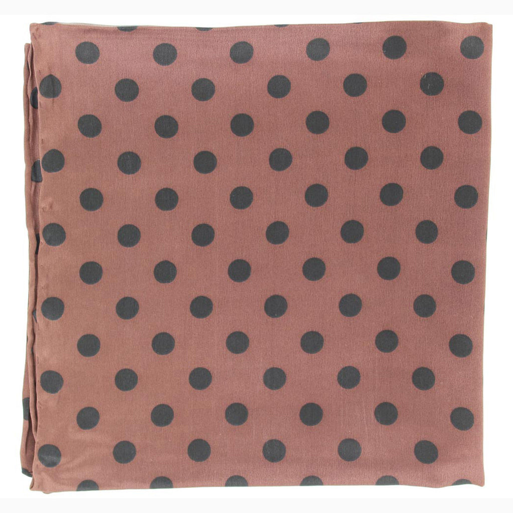 Brown and Black Polka Dot Silk Wild Rag 