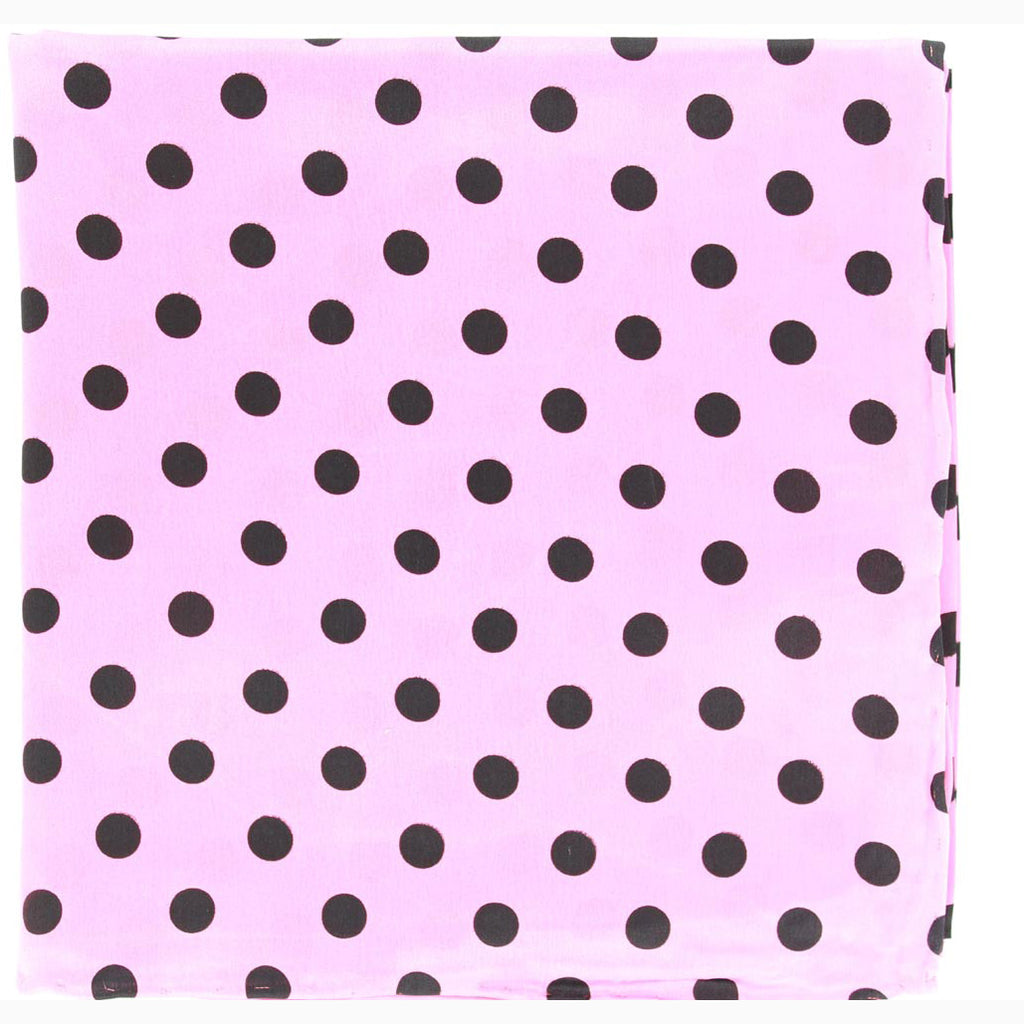 Black and Pink Polka Dot Silk Wild Rag