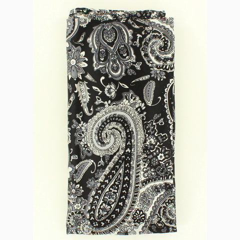 Black and Silver Paisley Wild Rag