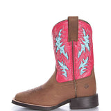 Ariat Kid's Brown and Hot Pink VentTek Square Toe Boots