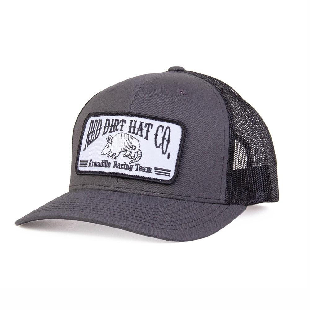 Red Dirt Armadillo Racing Patch Grey & Black Cap