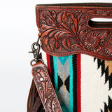 American Darling White/Turquoise & Red Aztec Purse