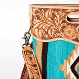American Darling Turquoise Aztec/Floral Tooled Purse