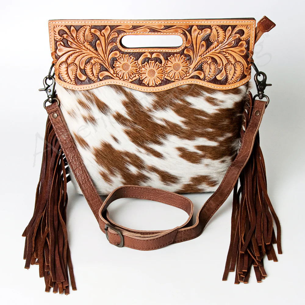 White and brown purse hot sale