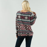 Avery Women's Tribal Print Long Sleeve