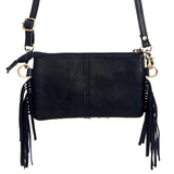 American Darling Fringe Tooled Hide Clutch