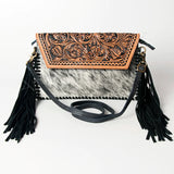 American Darling Black and White Tooled Purse