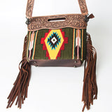 American Darling Green Aztec/Floral Tooled Purse