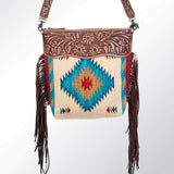 American Darling Tri Colored Blanket & Tooled Leather Purse