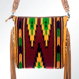 American Darling Cranberry Aztec Blanket Fringe Purse