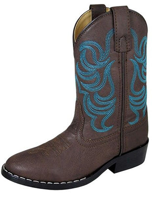 Smoky Mountain Youth Monterey Brown Turquoise Stitched Boots