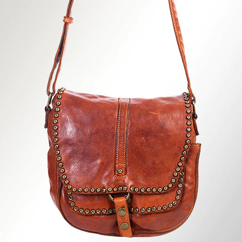 Spaghetti Western Brown Studded Messanger Bag